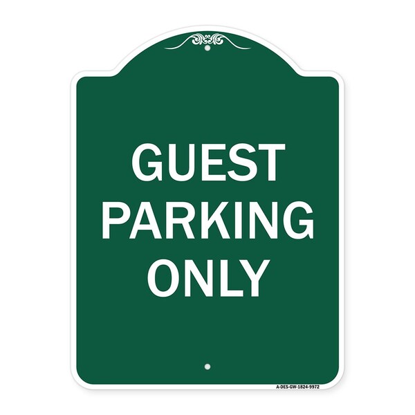 Signmission Guest Parking Only Heavy-Gauge Aluminum Architectural Sign, 24" x 18", GW-1824-9972 A-DES-GW-1824-9972 - main